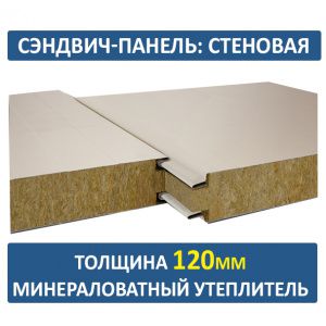 Стеновая сэндвич-панель 120 мм минвата